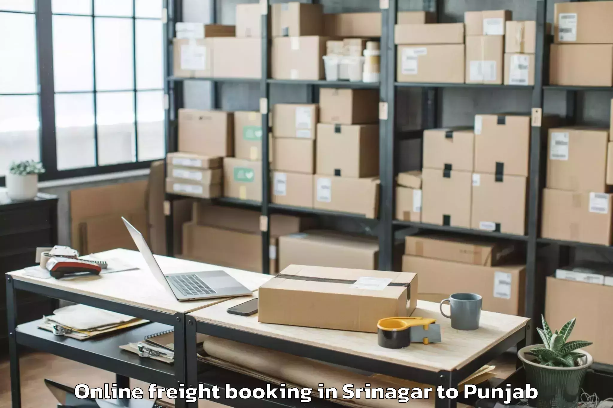 Trusted Srinagar to Sultanpur Lodhi Online Freight Booking